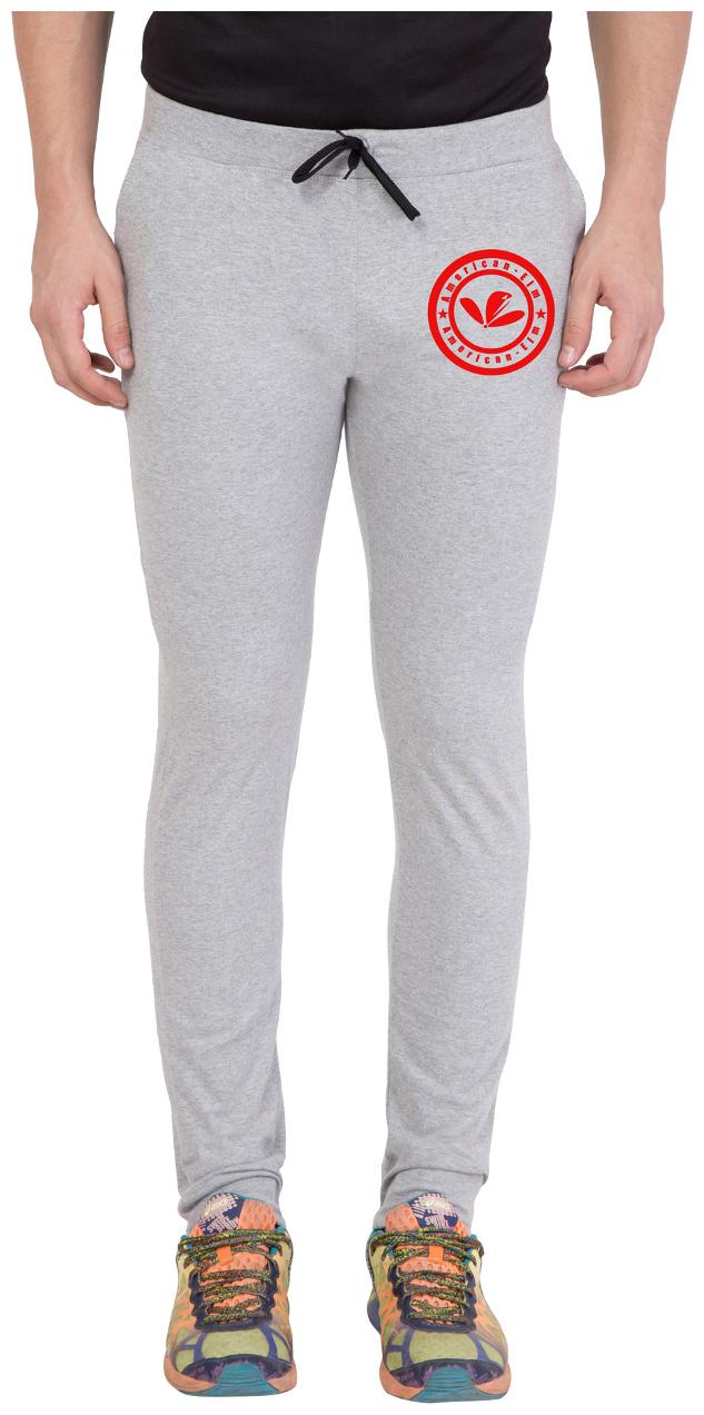 

American-Elm Men s Grey Printed cotton Trackpant