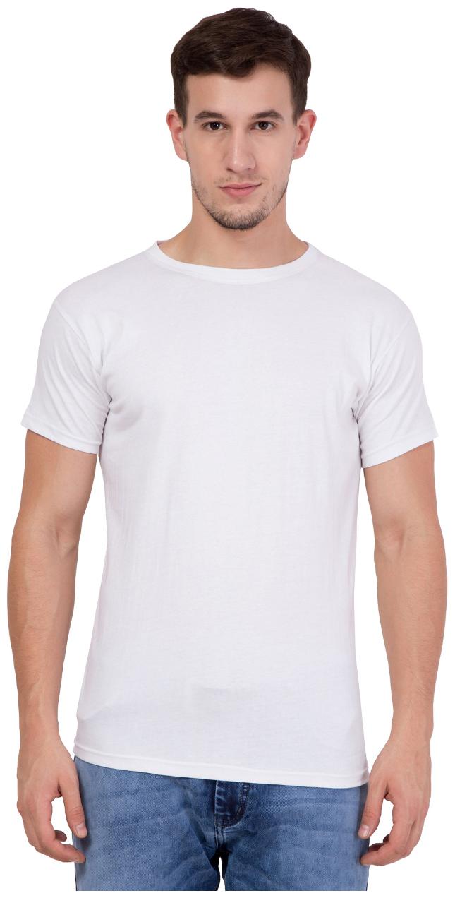 

American-Elm Men White Slim fit Cotton Round neck T-Shirt - Pack Of 1
