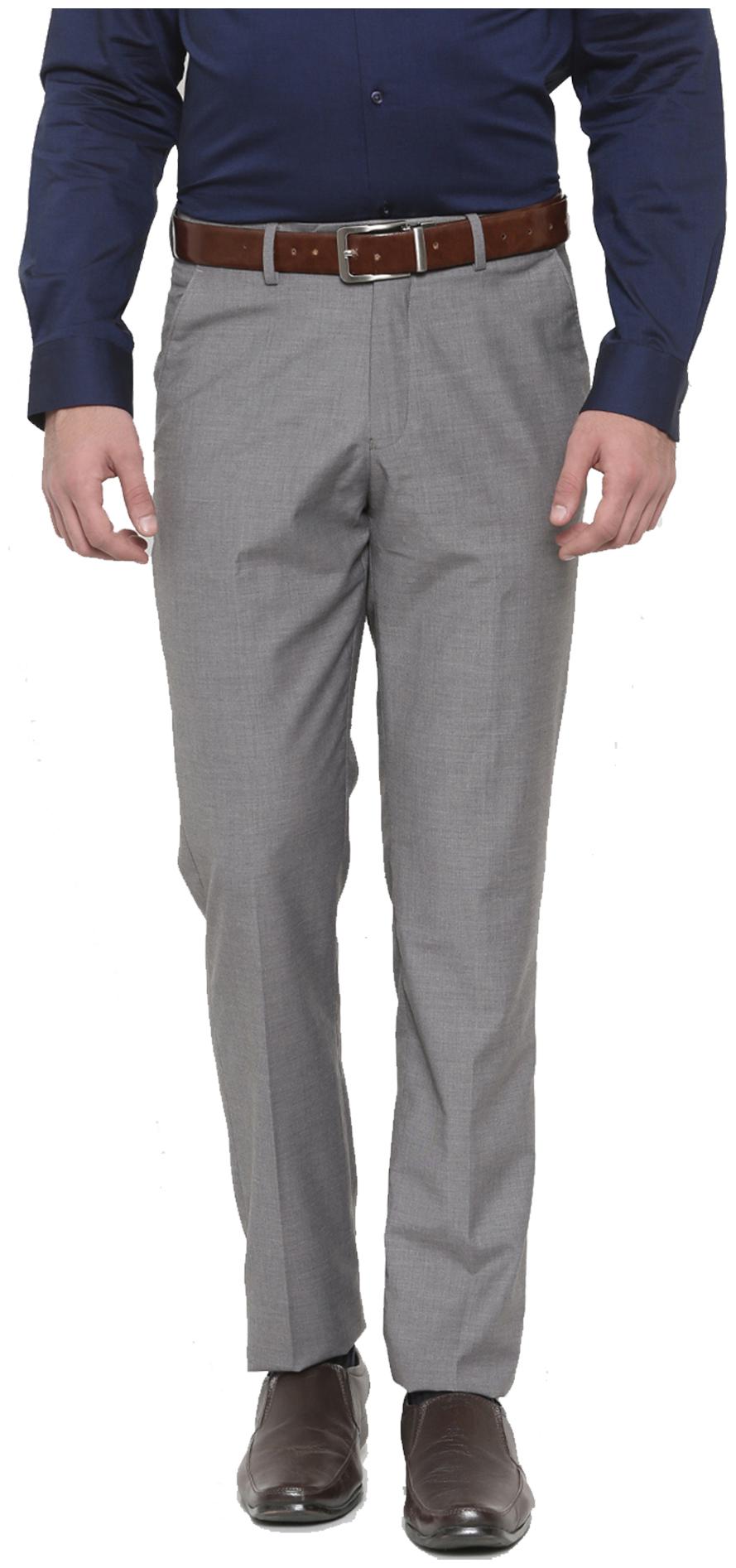 

American-Elm Men Solid Slim Fit Formal Trouser - Grey
