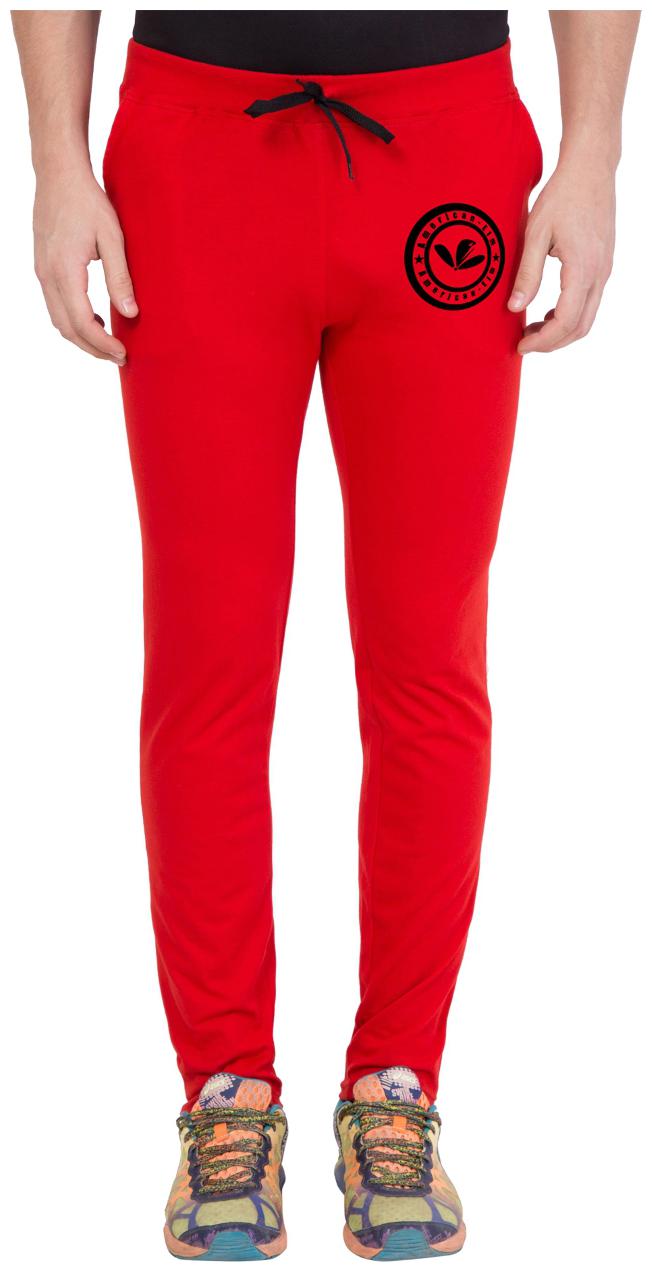 

American-Elm Men s Red Slim Fit Printed Trackpant