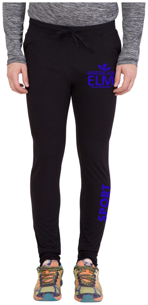 

American-Elm Men s Black Printed Trackpant