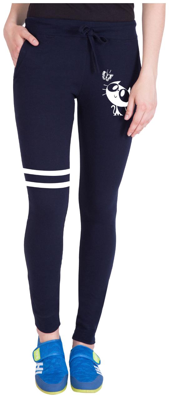 

American-Elm Women Slim fit Cotton Solid Track pants - Blue
