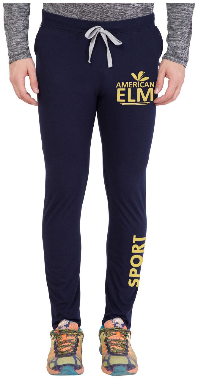

American-Elm Navy Blue Stylish Golden Printed Trackpant for Men