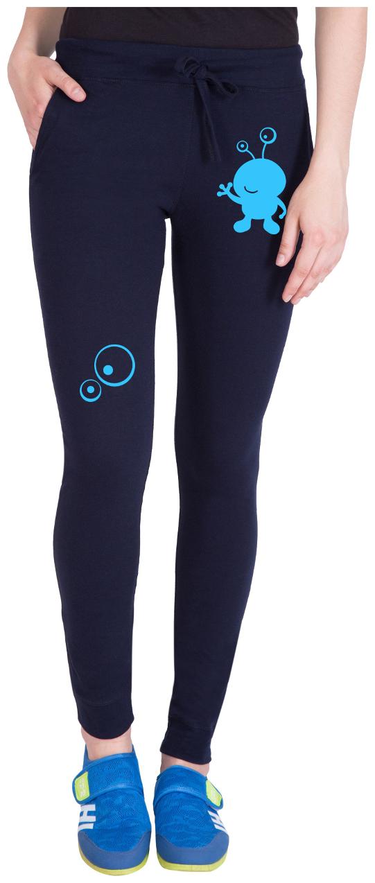 

American-Elm Women Regular fit Cotton Printed Track pants - Blue