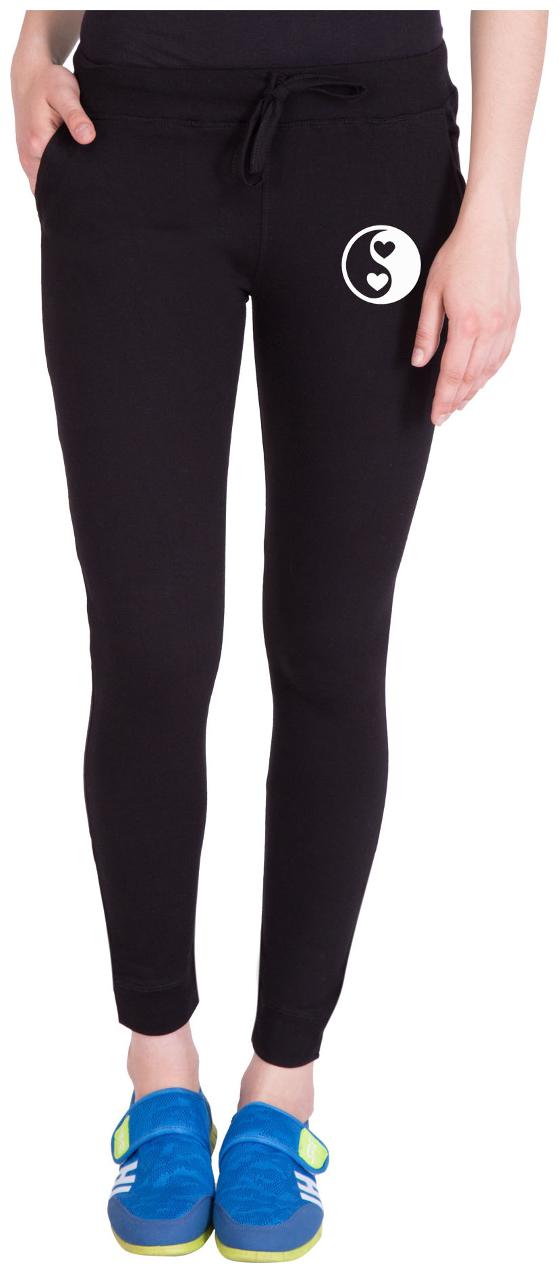 

American-Elm Women Slim fit Cotton Solid Track pants - Black
