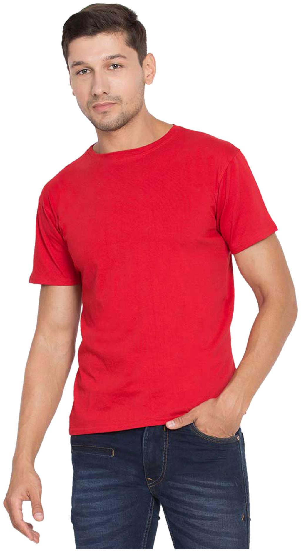 

American-Elm Men Red Slim fit Cotton Round neck T-Shirt - Pack Of 1