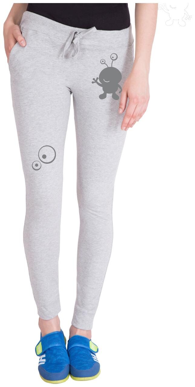 

American-Elm Women Regular fit Cotton Printed Track pants - Grey