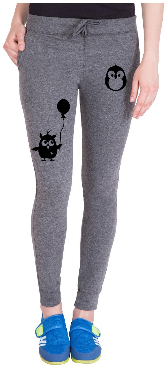

American-Elm Women Regular fit Cotton Printed Track pants - Grey