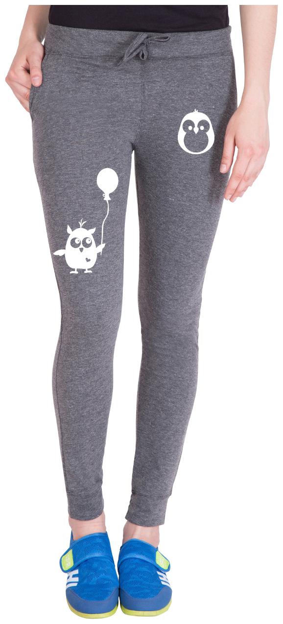 

American-Elm Women Regular fit Cotton Printed Track pants - Grey