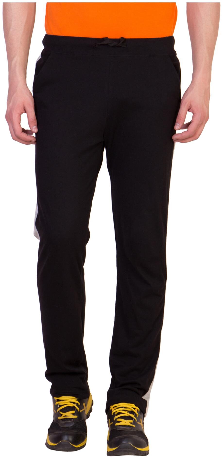 

American-Elm Men Black Solid Slim fit Track pants