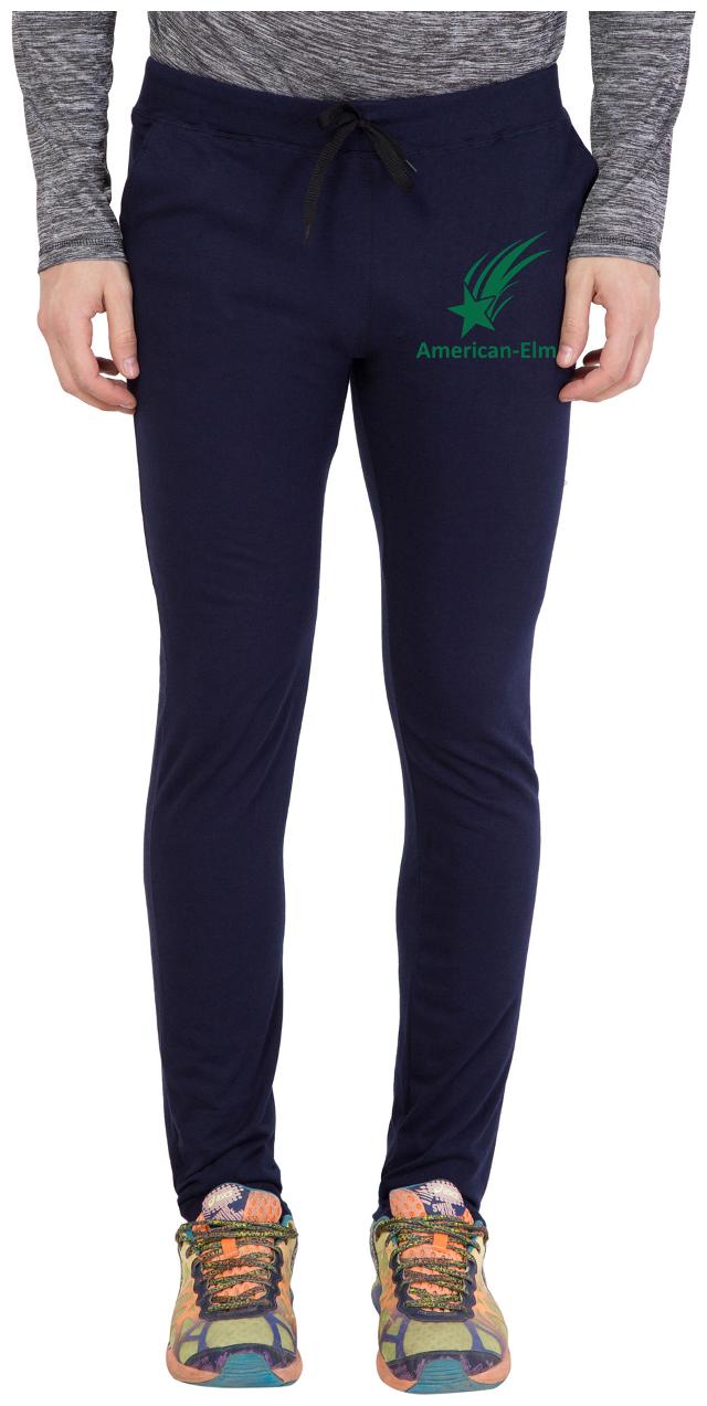 

American-Elm Men s Navy Blue Green Star Printed Jogger