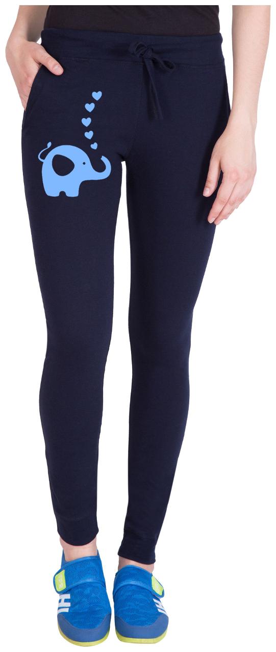

American-Elm Women Regular fit Cotton Printed Track pants - Blue