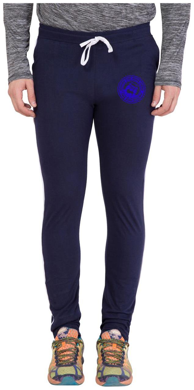 

American-Elm Dark Blue Round Zeep Printed Trackpant for Men