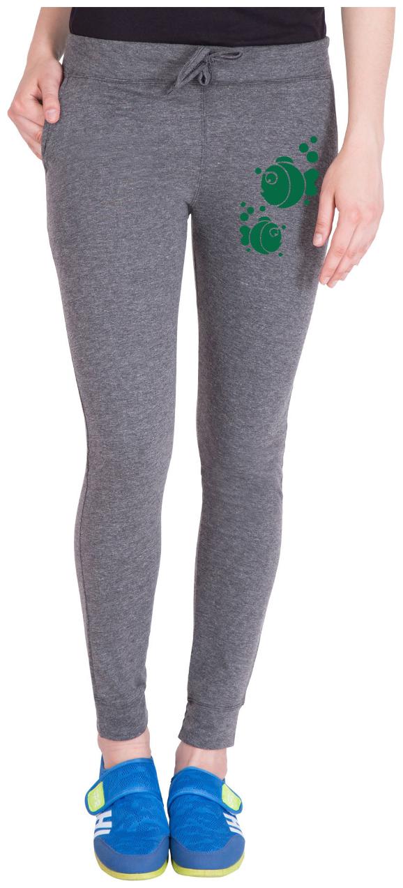 

American-Elm Women Slim fit Cotton Printed Track pants - Grey