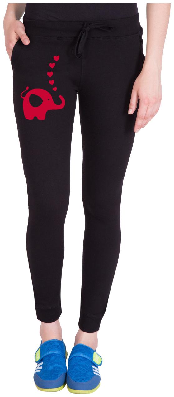 

American-Elm Women Regular fit Cotton Printed Track pants - Black