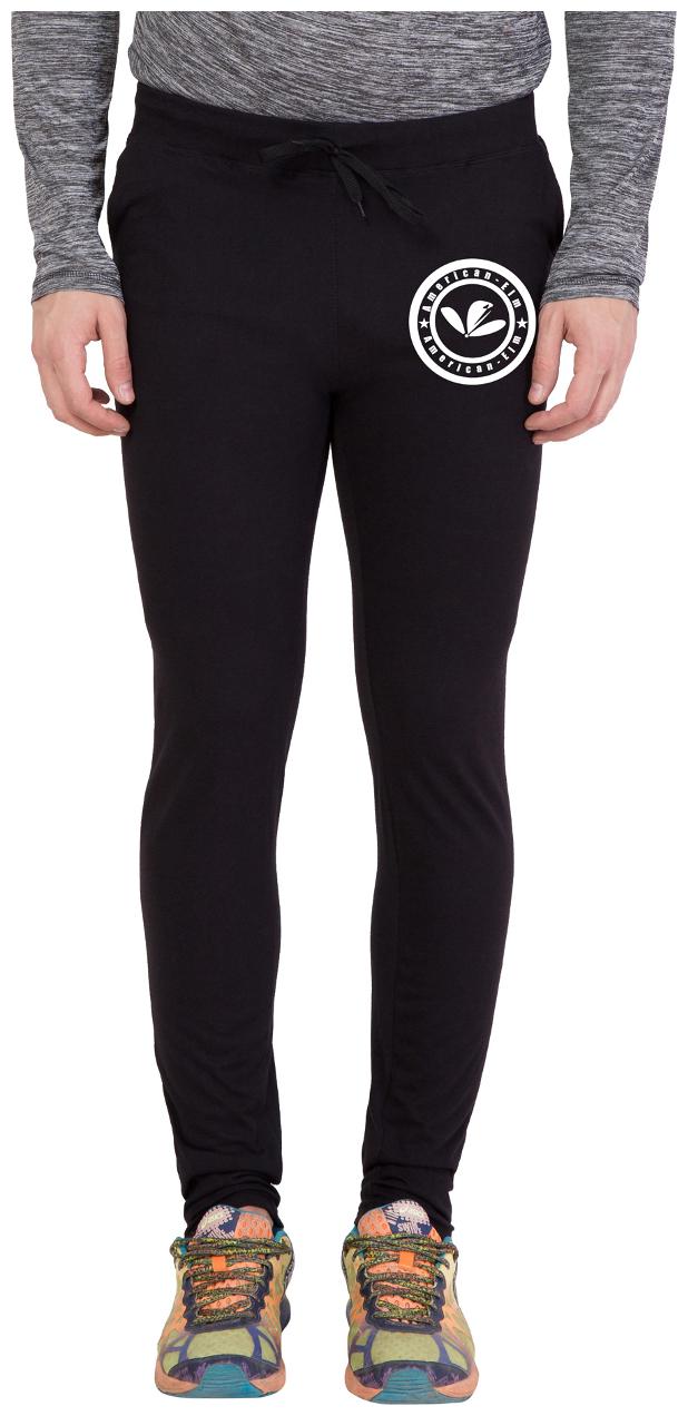 

American-Elm Black Slim Fit Printed Lower for Men