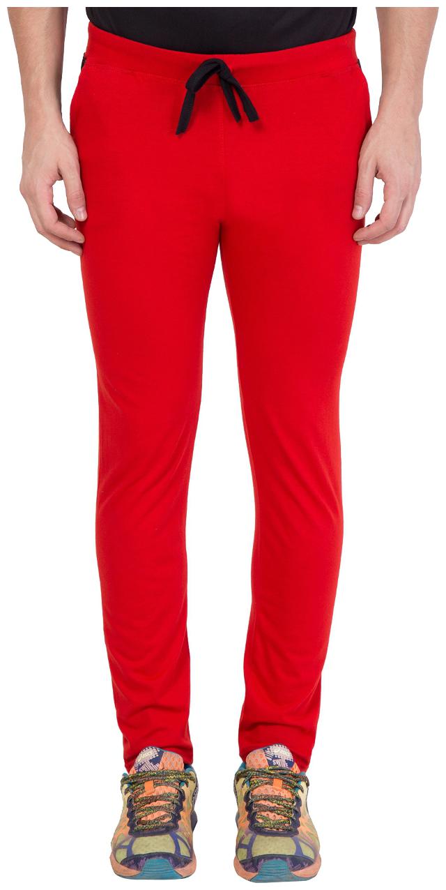 

American-Elm Men Red Solid Slim fit Track pants