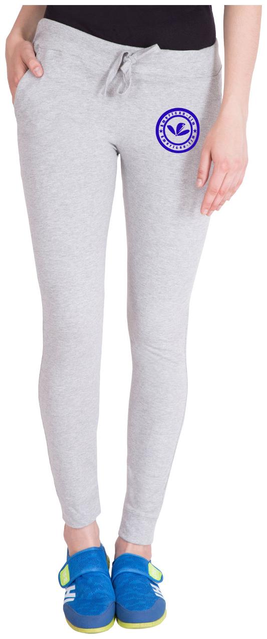 

American-Elm Women Slim fit Cotton Printed Track pants - Grey
