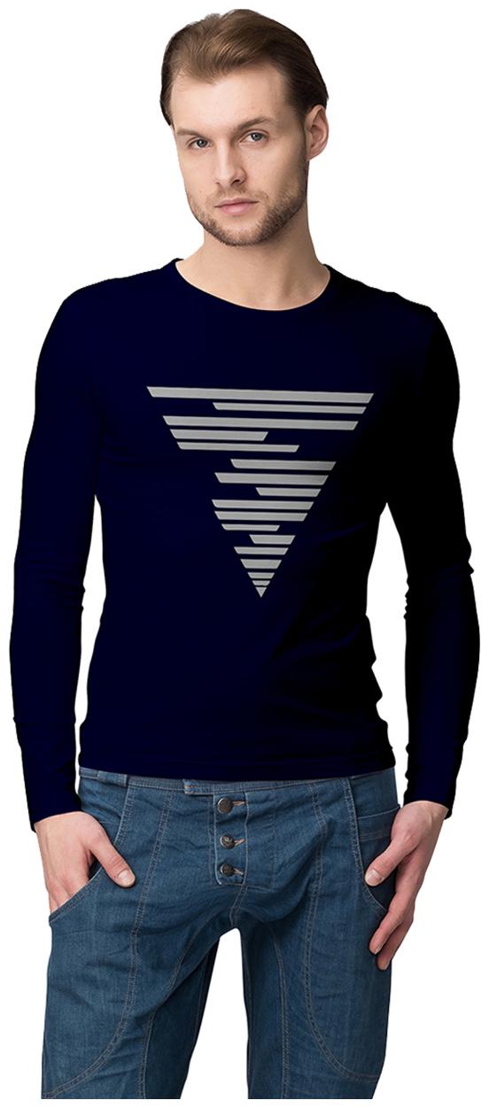 

American-Elm Men Blue Slim fit Cotton Round neck T-Shirt - Pack Of 1