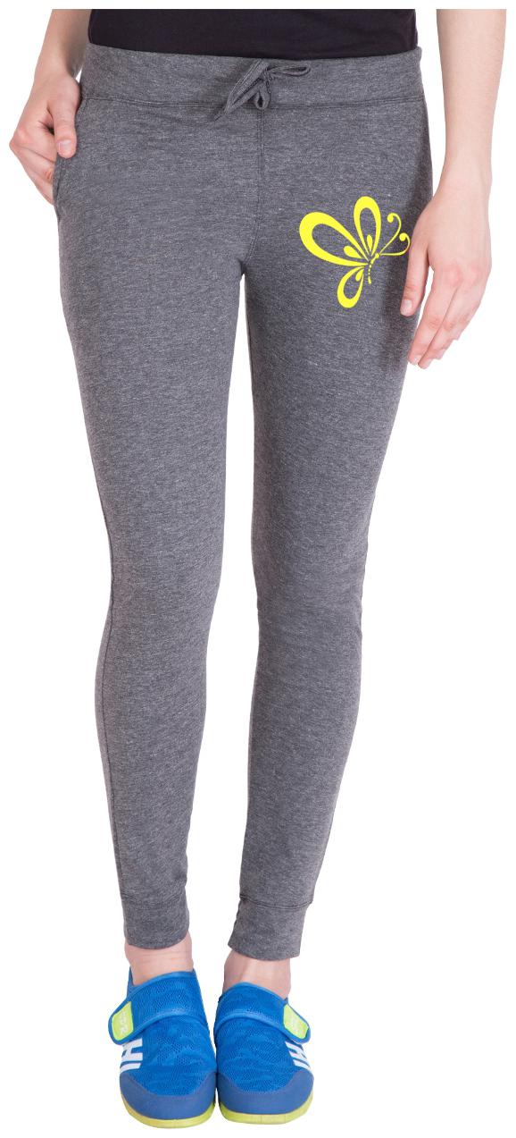 

American-Elm Women Regular fit Cotton Printed Track pants - Grey