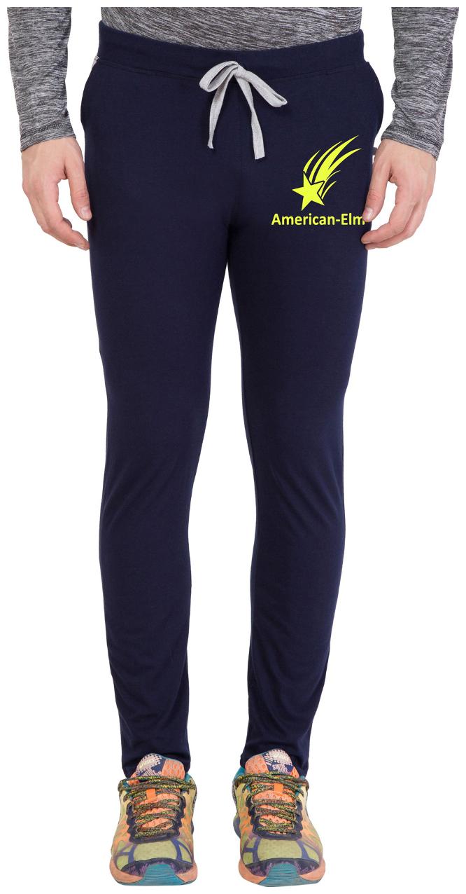 

American-Elm Men s Navy Blue Yellow Star Printed Track Jogger