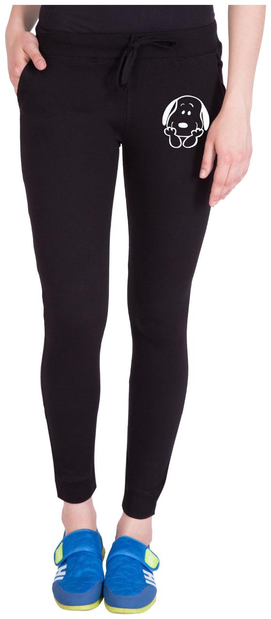 

American-Elm Women Slim fit Cotton Solid Track pants - Black