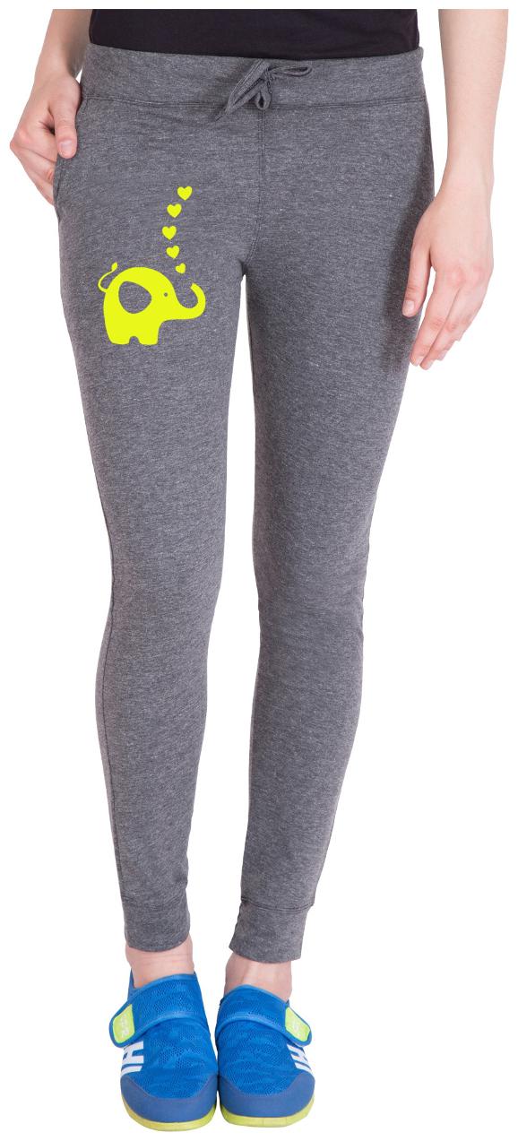 

American-Elm Women Regular fit Cotton Printed Track pants - Grey