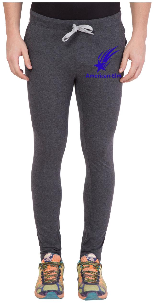 

American-Elm Men s Dark Grey Blue Star Printed Trackpant for Light Workout