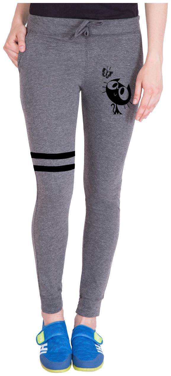 

American-Elm Women Slim fit Cotton Solid Track pants - Grey