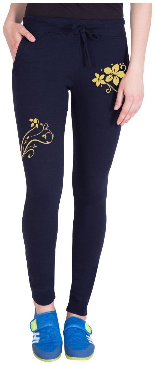 

American-Elm Women Regular fit Cotton Printed Track pants - Blue