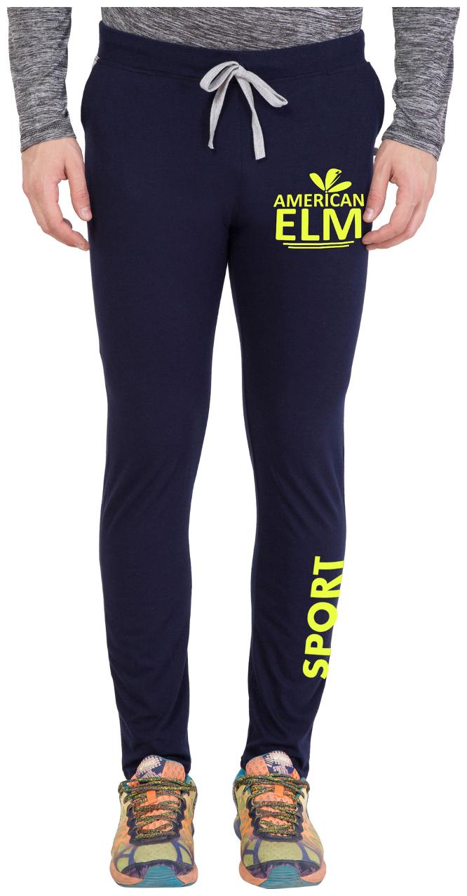

American-Elm Men s Navy Blue Printed Trackpant