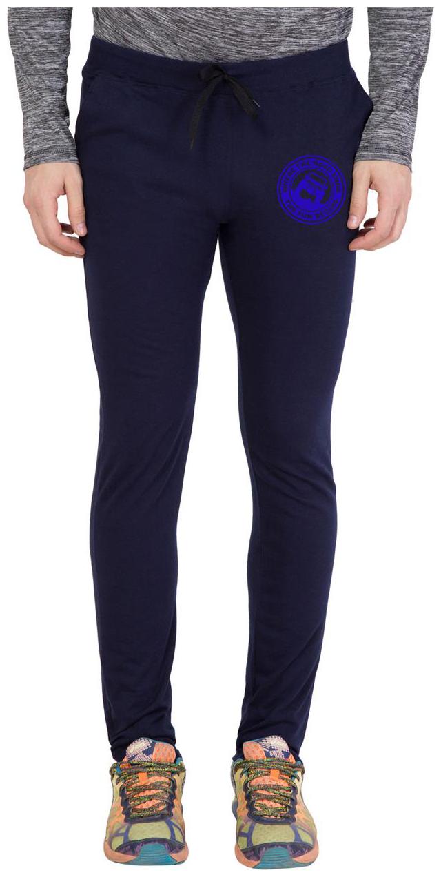 

American-Elm Navy Blue Round Zeep Printed Track Jogger for Men