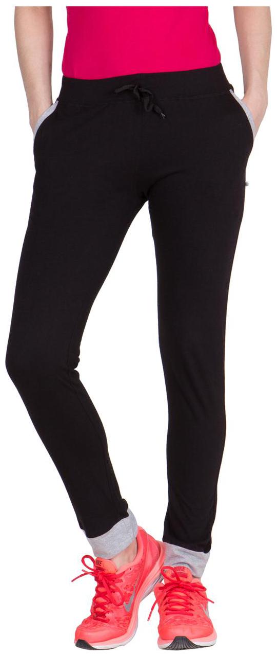 

American-Elm Women Regular fit Fleece Solid Track pants - Black
