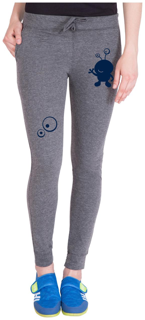 

American-Elm Women Regular fit Cotton Printed Track pants - Grey