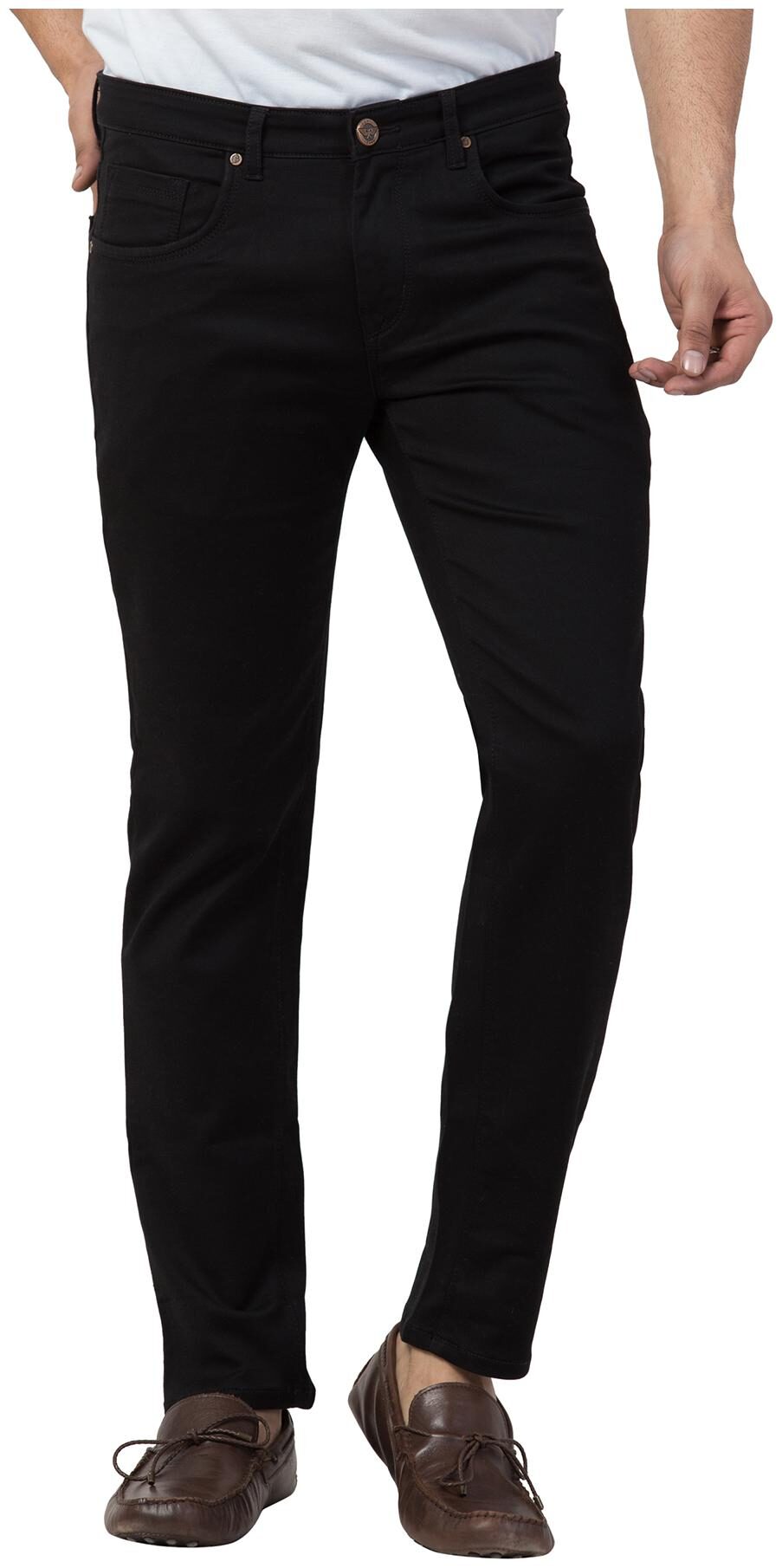 

American Elm Men Black Straight Fit Jeans
