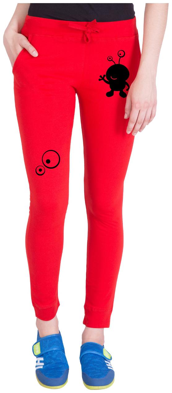 

American-Elm Women Regular fit Cotton Printed Track pants - Red