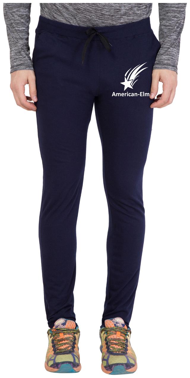 

American-Elm Men s Navy Blue White Star Printed Track Wear