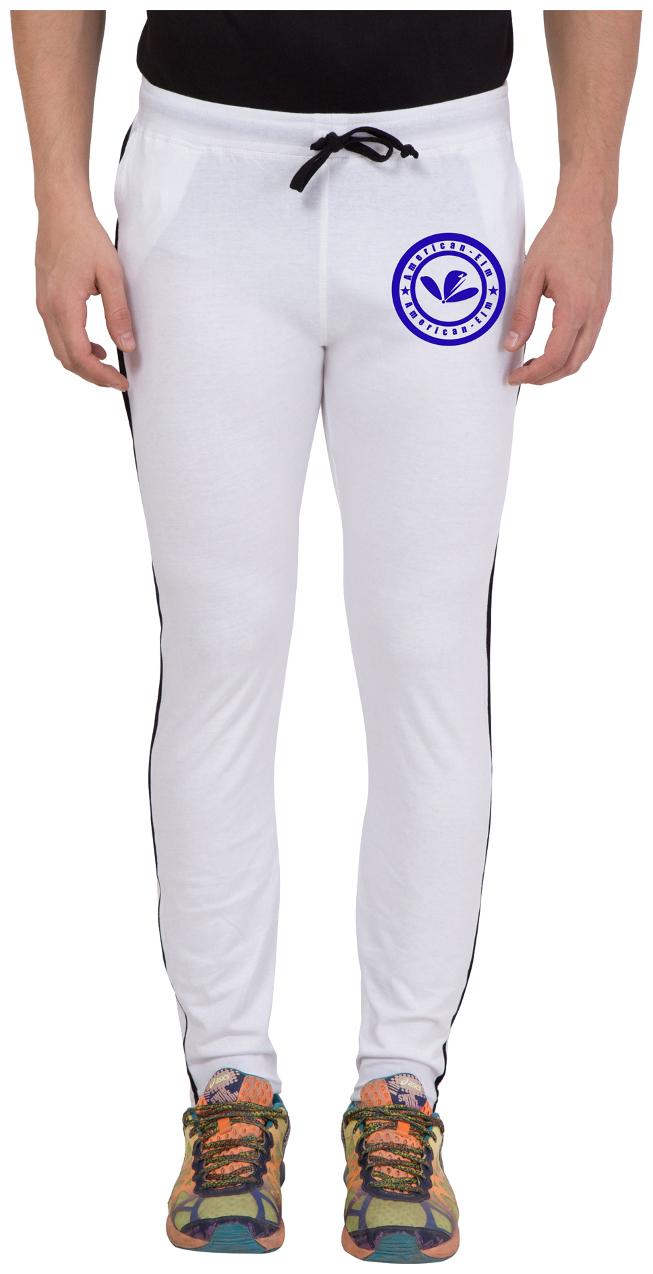 

American-Elm Men s White Printed Slim fir Trackpant