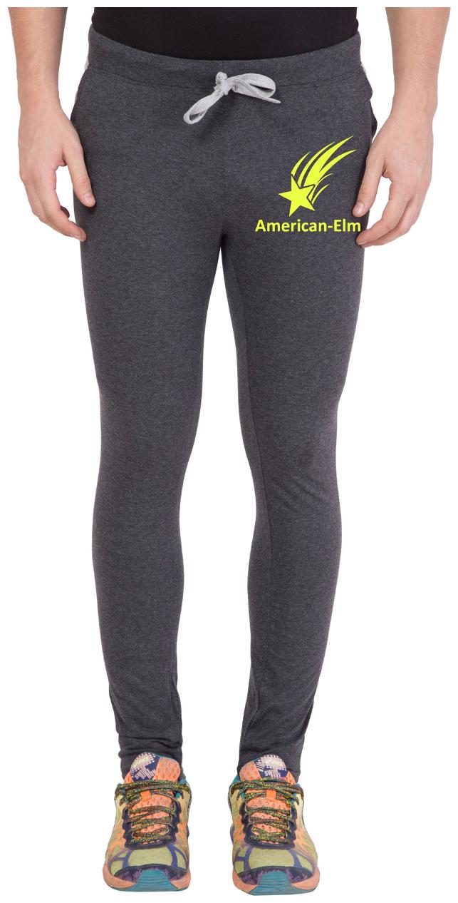 

American-Elm Dark Grey Yellow Star Printed Jogger for Men