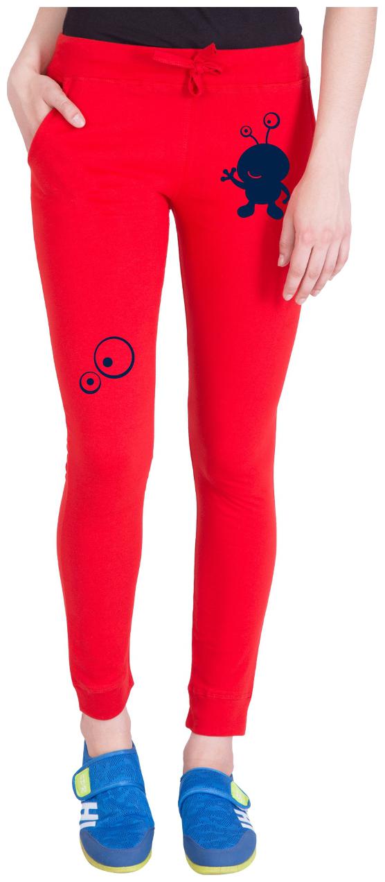 

American-Elm Women Regular fit Cotton Printed Track pants - Red