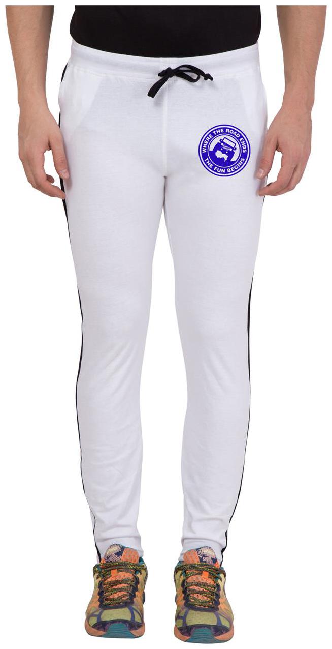 

American-Elm White Blue Zeep Printed Sports Jogger for Men