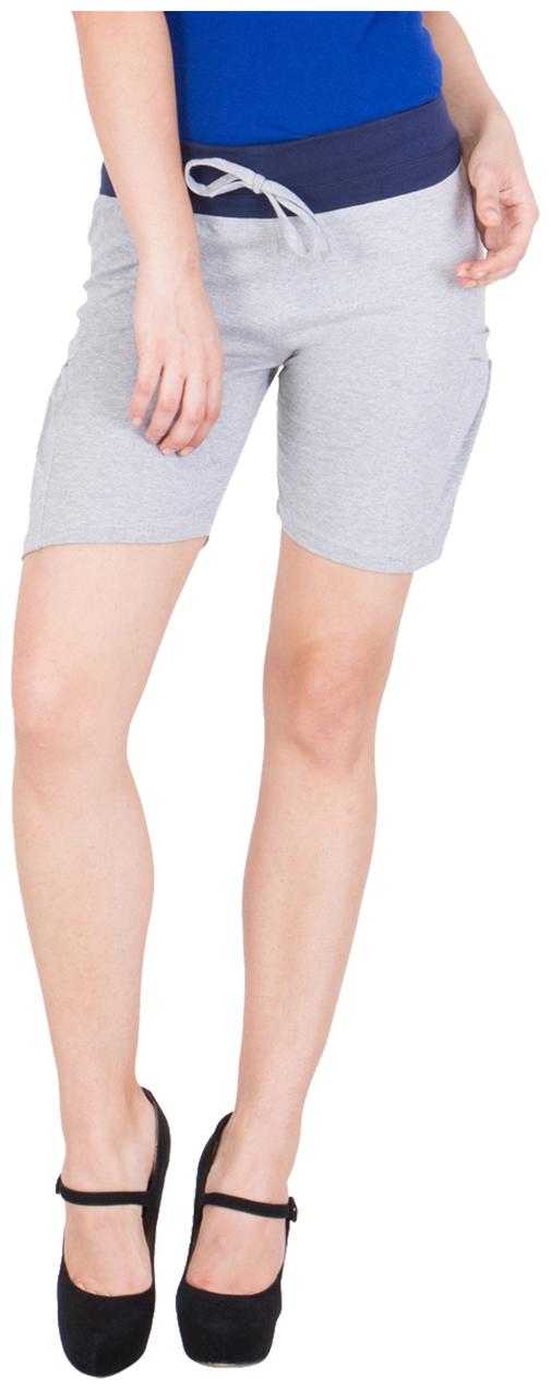 

American-Elm Women Solid Regular shorts - Grey