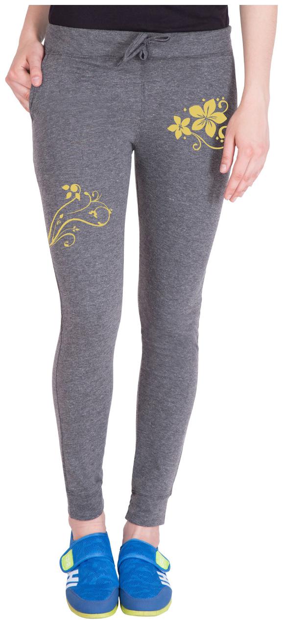 

American-Elm Women Regular fit Cotton Printed Track pants - Grey