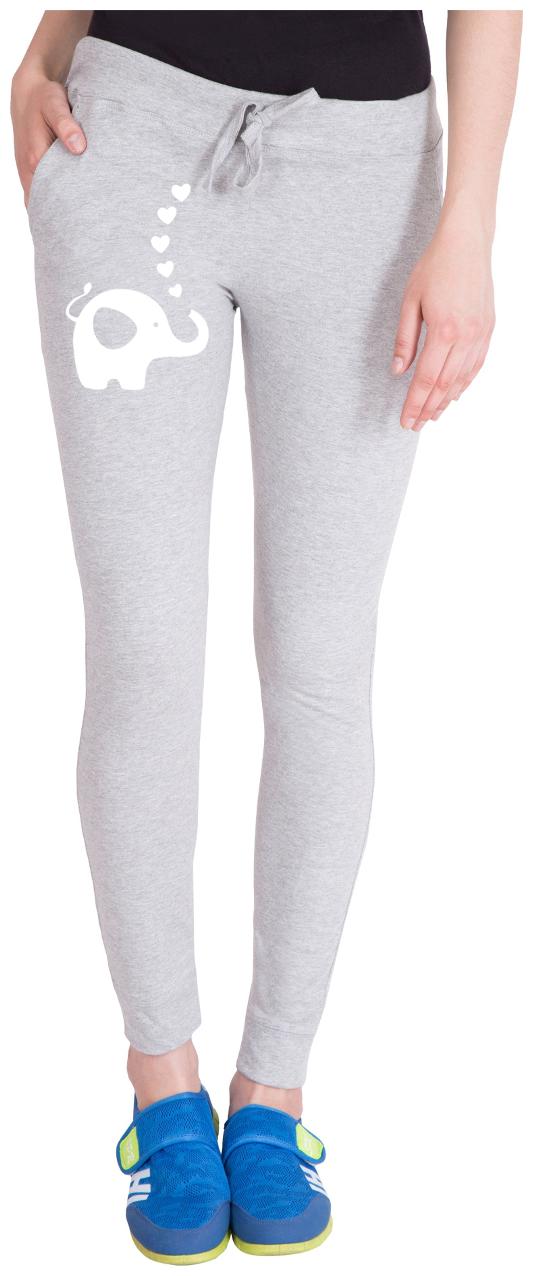 

American-Elm Women Regular fit Cotton Printed Track pants - Grey