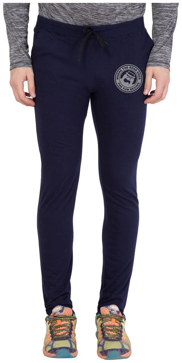 

American-Elm Blue Melange Slim Fit Zeep Printed Lower for Men