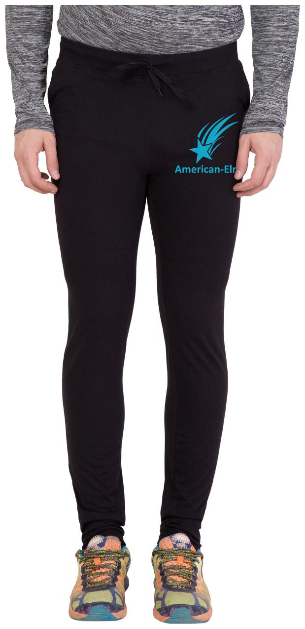 

American-Elm Black Skyblue Star Printed Track Lower for Men