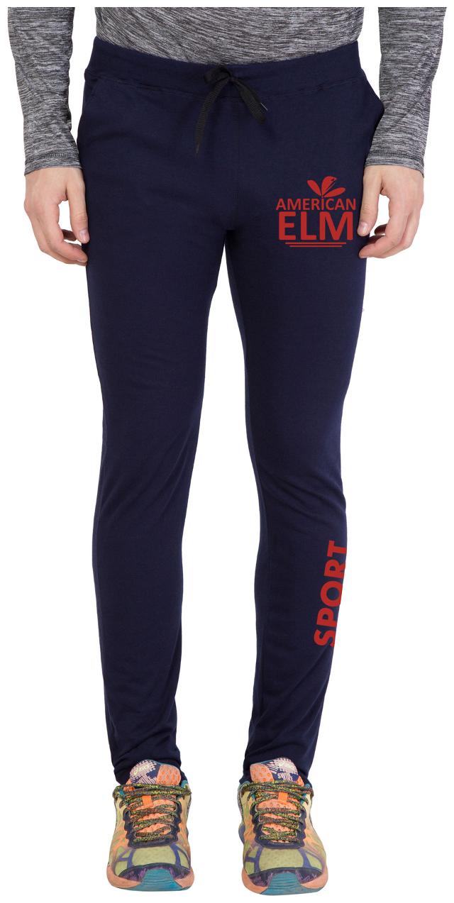 

American-Elm Men s Blue Melange Stylish Printed Jogger