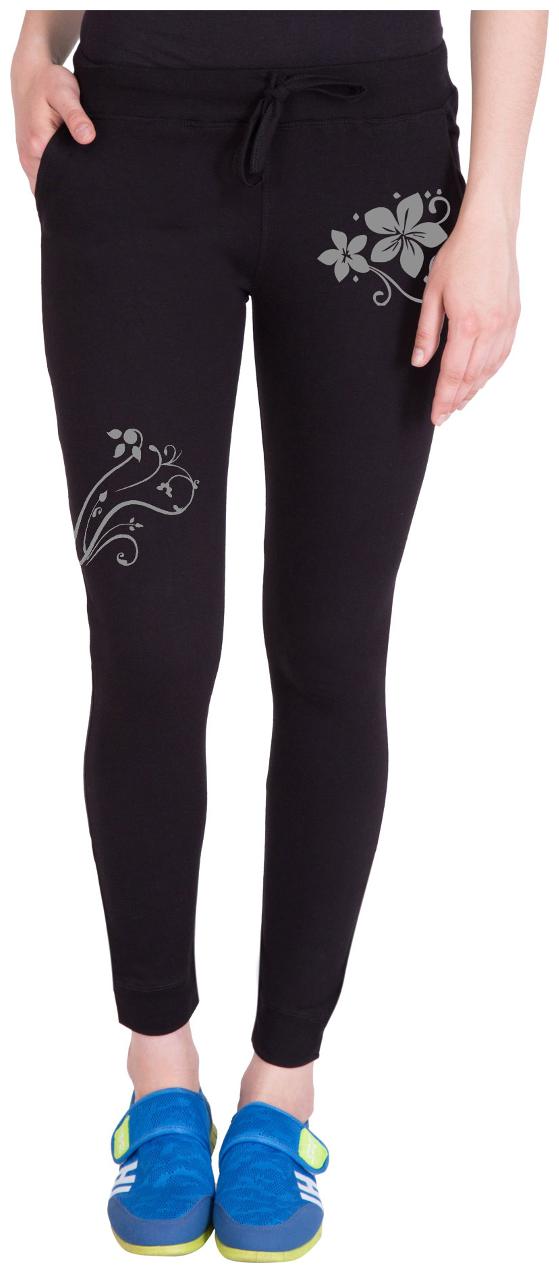 

American-Elm Women Regular fit Cotton Solid Track pants - Black