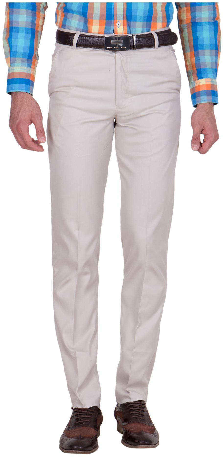 

American-Elm Men Solid Slim Fit Formal Trouser - Beige