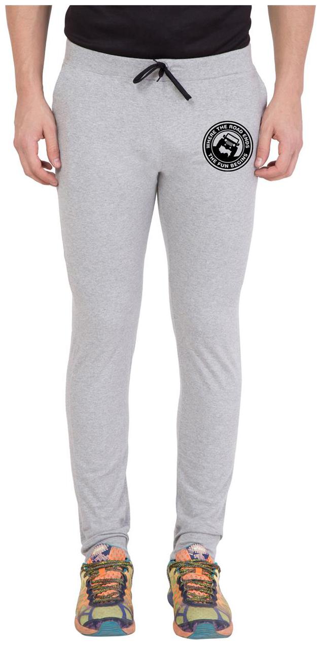

American-Elm Grey Black Zeep Printed Trackwear for Men